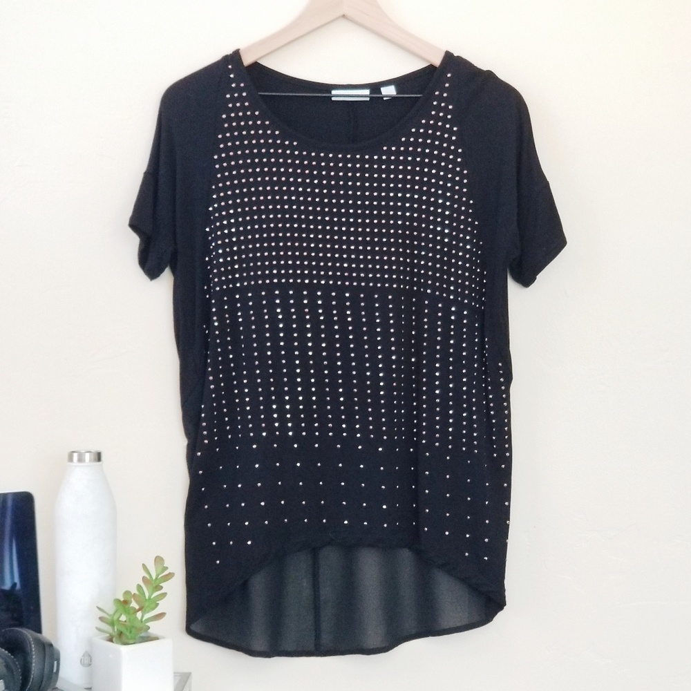 NY&Co high-low studded blouse